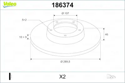 Precio De Oferta Disco de freno VALEO 186374